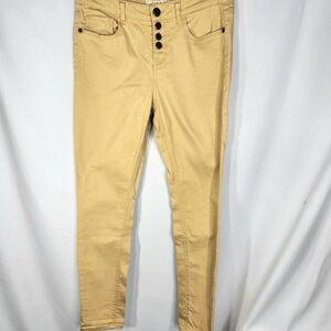 hippie laundry Mustard Yellow Button Fly 5 Pocket Mid Rise Skinny Jeans Size 30